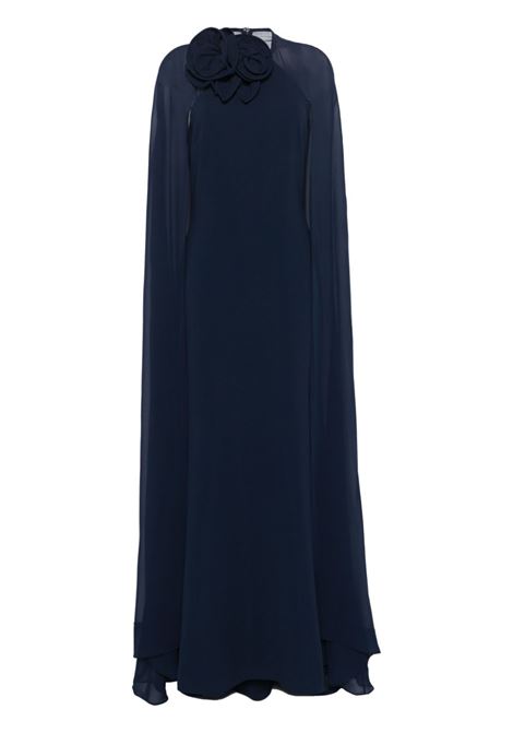 Blue flower-embellished cape gown  Elie saab - women ELIE SAAB | D0454NF24CDS01BL003